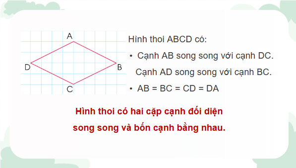 Giáo án điện tử Toán lớp 4 Bài 66: Hình thoi | PPT Toán lớp 4 Cánh diều