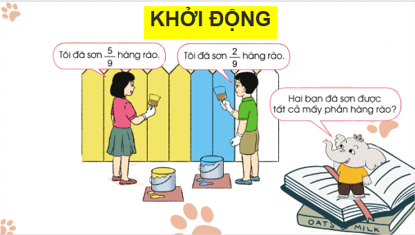 Giáo án điện tử Toán lớp 4 Bài 73: Cộng các phân số cùng mẫu số | PPT Toán lớp 4 Cánh diều
