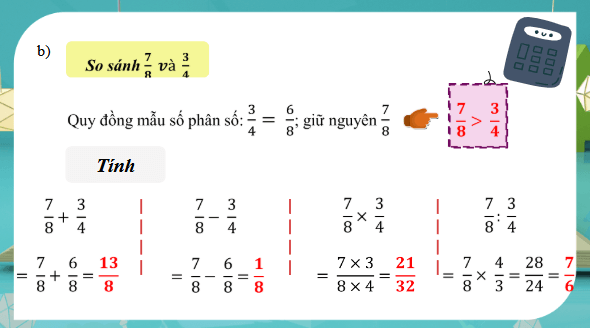 Giáo án điện tử Toán lớp 4 Bài 93: Ôn tập về phân số và các phép tính với phân số | PPT Toán lớp 4 Cánh diều