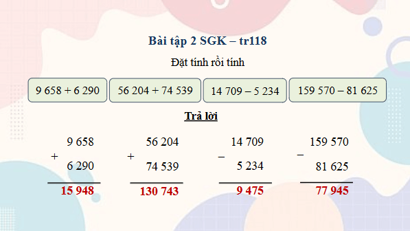 Giáo án điện tử Toán lớp 4 Bài 34: Ôn tập phép cộng, phép trừ | PPT Toán lớp 4 Kết nối tri thức