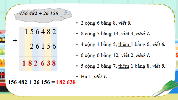 Giáo án điện tử Toán lớp 4 Bài 40: Phép cộng các số tự nhiên | PPT Toán lớp 4 Chân trời sáng tạo