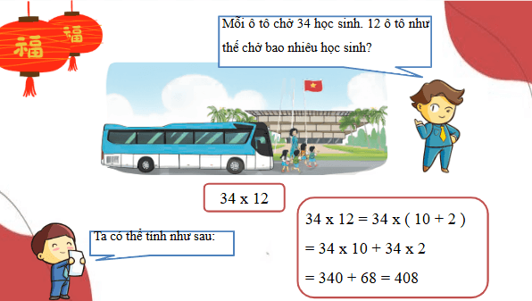 Giáo án điện tử Toán lớp 4 Bài 43: Nhân với số có hai chữ số | PPT Toán lớp 4 Kết nối tri thức