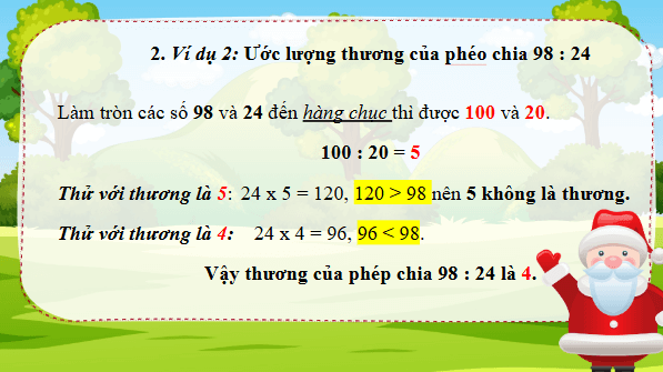 Giáo án điện tử Toán lớp 4 Bài 51: Ước lượng thương trong phép chia | PPT Toán lớp 4 Chân trời sáng tạo