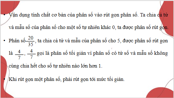 Giáo án điện tử Toán lớp 4 Bài 56: Rút gọn phân số | PPT Toán lớp 4 Kết nối tri thức
