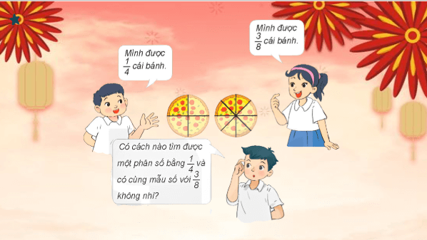 Giáo án điện tử Toán lớp 4 Bài 57: Quy đồng mẫu số các phân số | PPT Toán lớp 4 Kết nối tri thức