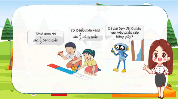 Giáo án điện tử Toán lớp 4 Bài 60: Phép cộng phân số | PPT Toán lớp 4 Kết nối tri thức