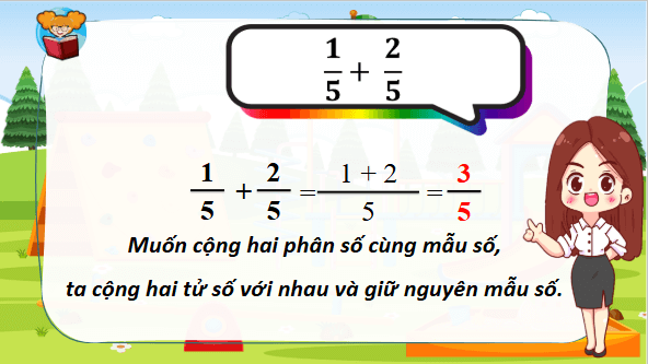 Giáo án điện tử Toán lớp 4 Bài 60: Phép cộng phân số | PPT Toán lớp 4 Kết nối tri thức