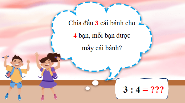 Giáo án điện tử Toán lớp 4 Bài 61: Phân số và phép chia số tự nhiên | PPT Toán lớp 4 Chân trời sáng tạo