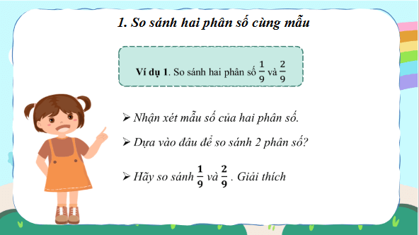 Giáo án điện tử Toán lớp 4 Bài 66: So sánh hai phân số | PPT Toán lớp 4 Chân trời sáng tạo