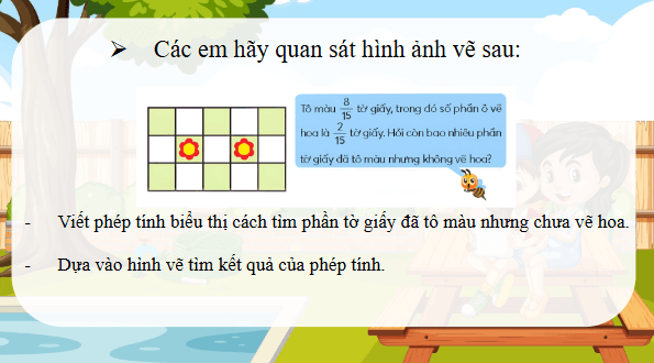 Giáo án điện tử Toán lớp 4 Bài 71: Trừ hai phân số cùng mẫu số | PPT Toán lớp 4 Chân trời sáng tạo