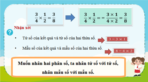 Giáo án điện tử Toán lớp 4 Bài 74: Phép nhân phân số | PPT Toán lớp 4 Chân trời sáng tạo