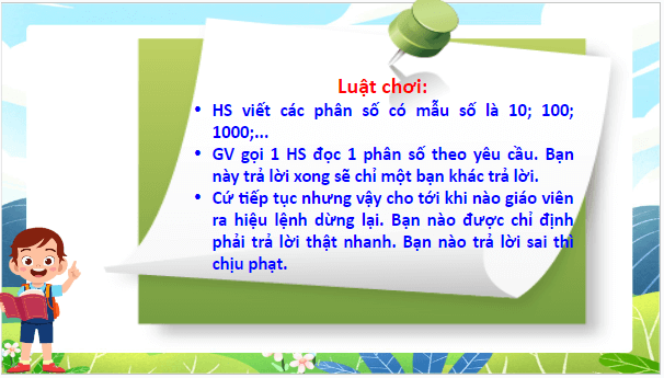 Giáo án điện tử Toán lớp 5 Bài 12: Phân số thập phân | PPT Toán lớp 5 Cánh diều