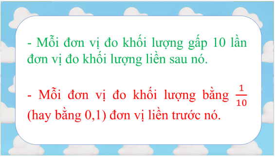 Giáo án điện tử Toán lớp 5 Bài 25: Viết các số đo khối lượng dưới dạng số thập phân | PPT Toán lớp 5 Chân trời sáng tạo