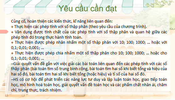 Giáo án điện tử Toán lớp 5 Bài 53: Ôn tập các phép tính với số thập phân | PPT Toán lớp 5 Chân trời sáng tạo