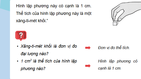 Giáo án điện tử Toán lớp 5 Bài 70: Xăng-ti-mét khối | PPT Toán lớp 5 Chân trời sáng tạo