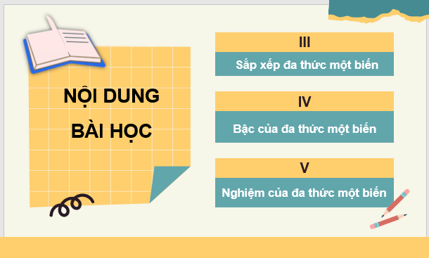 Giáo án điện tử Toán 7 Bài 2: Đa thức một biến. Nghiệm của đa thức một biến | PPT Toán 7 Cánh diều