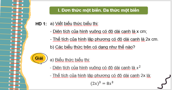 Giáo án điện tử Toán 7 Bài 2: Đa thức một biến. Nghiệm của đa thức một biến | PPT Toán 7 Cánh diều