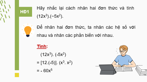 Giáo án điện tử Toán 7 Bài 27: Phép nhân đa thức một biến | PPT Toán 7 Kết nối tri thức