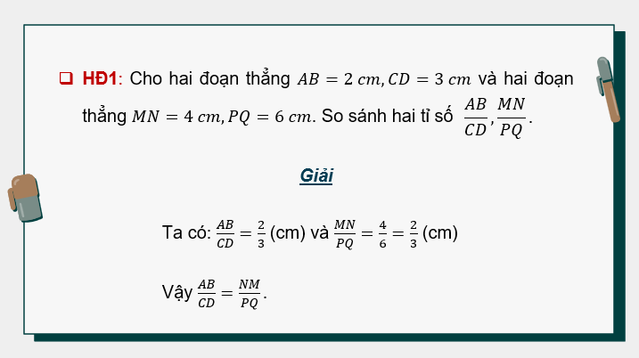 Giáo án điện tử Toán 8 Cánh diều Bài 1: Định lí Thalès trong tam giác | PPT Toán 8