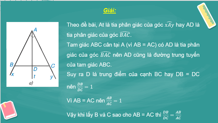 Giáo án điện tử Toán 8 Bài 17: Tính chất đường phân giác của tam giác | PPT Toán 8 Kết nối tri thức