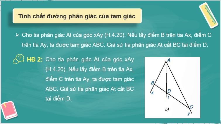 Giáo án điện tử Toán 8 Bài 17: Tính chất đường phân giác của tam giác | PPT Toán 8 Kết nối tri thức