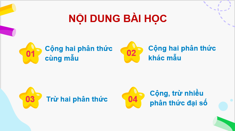 Giáo án điện tử Toán 8 Bài 23: Phép cộng và phép trừ phân thức đại số | PPT Toán 8 Kết nối tri thức