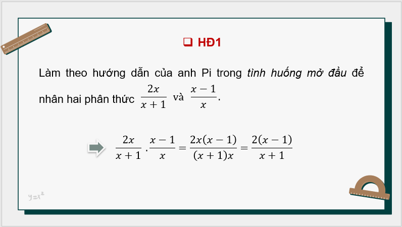 Giáo án điện tử Toán 8 Bài 24: Phép nhân và phép chia phân thức đại số | PPT Toán 8 Kết nối tri thức