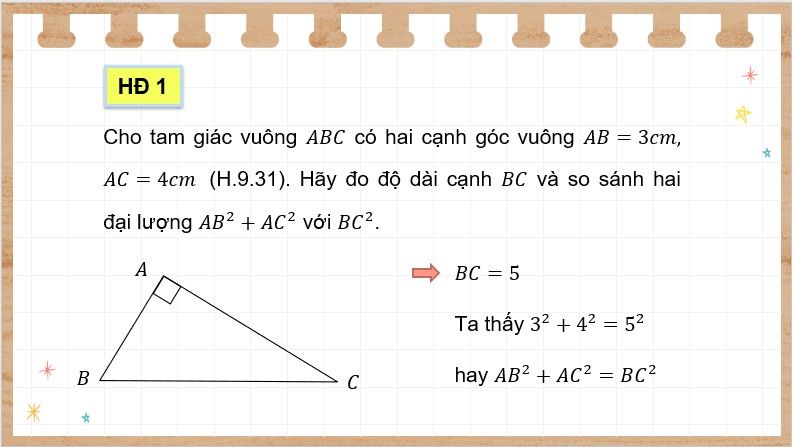 Giáo án điện tử Toán 8 Bài 35: Định lí Pythagore và ứng dụng | PPT Toán 8 Kết nối tri thức