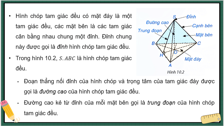 Giáo án điện tử Toán 8 Bài 38: Hình chóp tam giác đều | PPT Toán 8 Kết nối tri thức