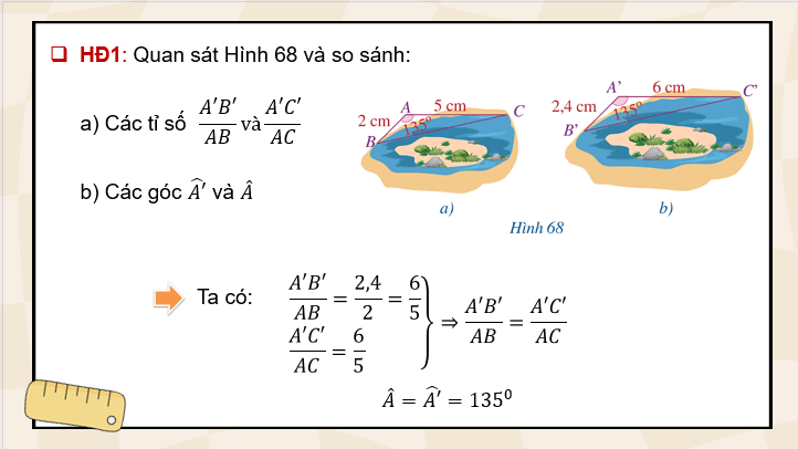 Giáo án điện tử Toán 8 Cánh diều Bài 7: Trường hợp đồng dạng thứ hai của tam giác | PPT Toán 8