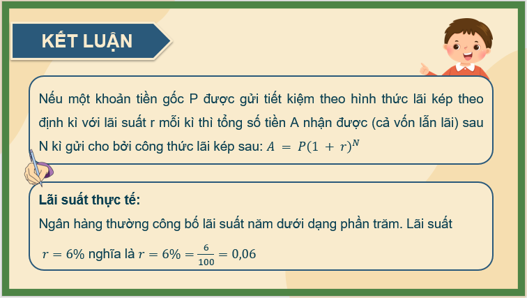 Giáo án điện tử Toán 8 Công thức lãi kép | PPT Toán 8 Kết nối tri thức