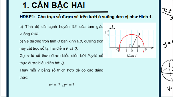 Giáo án điện tử Toán 9 Chân trời Bài 1: Căn bậc hai | PPT Toán 9 Chân trời sáng tạo