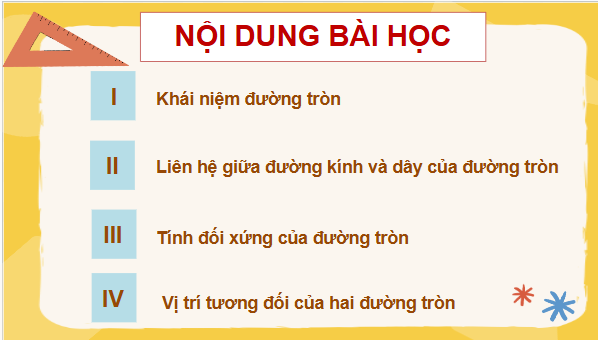 Giáo án điện tử Toán 9 Cánh diều Bài 1: Đường tròn. Vị trí tương đối của hai đường tròn | PPT Toán 9