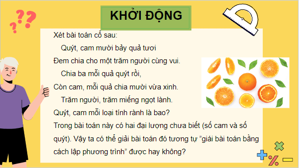 Giáo án điện tử Toán 9 Kết nối Bài 1: Khái niệm phương trình và hệ hai phương trình bậc nhất hai ẩn | PPT Toán 9 Kết nối tri thức