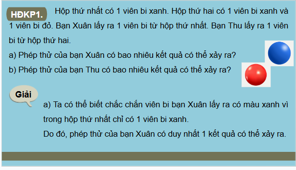 Giáo án điện tử Toán 9 Chân trời Bài 1: Không gian mẫu và biến cố | PPT Toán 9 Chân trời sáng tạo