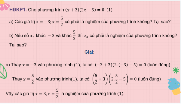 Giáo án điện tử Toán 9 Chân trời Bài 1: Phương trình quy về phương trình bậc nhất một ẩn | PPT Toán 9 Chân trời sáng tạo