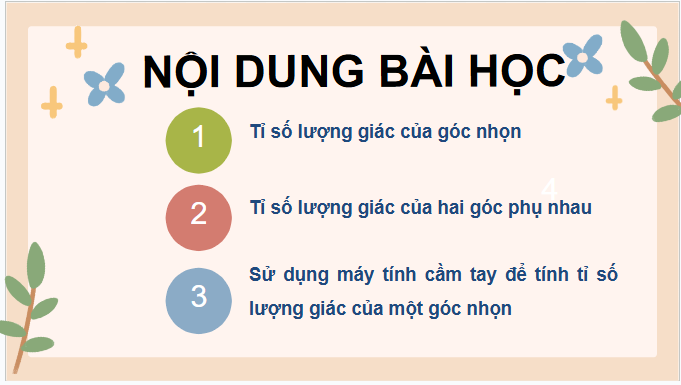 Giáo án điện tử Toán 9 Cánh diều Bài 1: Tỉ số lượng giác của góc nhọn | PPT Toán 9