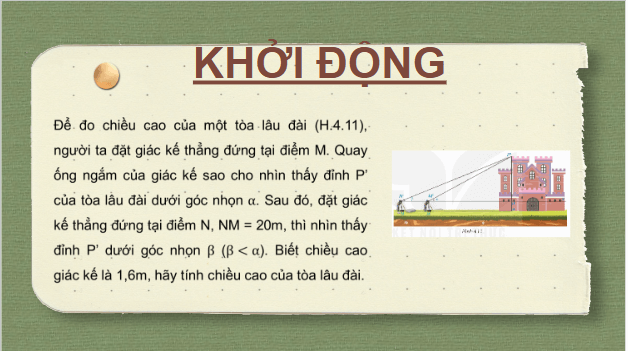 Giáo án điện tử Toán 9 Kết nối Bài 12: Một số hệ thức giữa cạnh, góc trong tam giác vuông và ứng dụng | PPT Toán 9 Kết nối tri thức