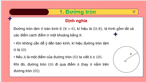 Giáo án điện tử Toán 9 Kết nối Bài 13: Mở đầu về đường tròn | PPT Toán 9 Kết nối tri thức