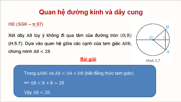 Giáo án điện tử Toán 9 Kết nối Bài 14: Cung và dây của một đường tròn | PPT Toán 9 Kết nối tri thức