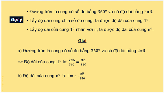 Giáo án điện tử Toán 9 Kết nối Bài 15: Độ dài của cung tròn. Diện tích hình quạt tròn và hình vành khuyên | PPT Toán 9 Kết nối tri thức