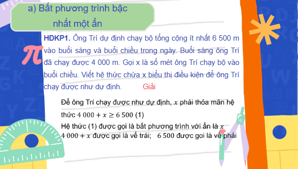 Giáo án điện tử Toán 9 Chân trời Bài 2: Bất phương trình bậc nhất một ẩn | PPT Toán 9 Chân trời sáng tạo