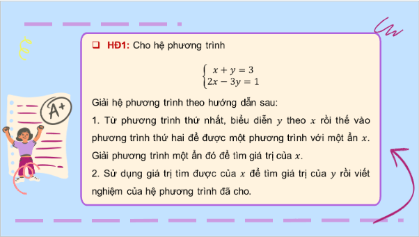 Giáo án điện tử Toán 9 Kết nối Bài 2: Giải hệ hai phương trình bậc nhất hai ẩn | PPT Toán 9 Kết nối tri thức