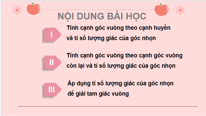 Giáo án điện tử Toán 9 Cánh diều Bài 2: Một số hệ thức về cạnh và góc trong tam giác vuông | PPT Toán 9