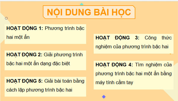 Giáo án điện tử Toán 9 Chân trời Bài 2: Phương trình bậc hai một ẩn | PPT Toán 9 Chân trời sáng tạo