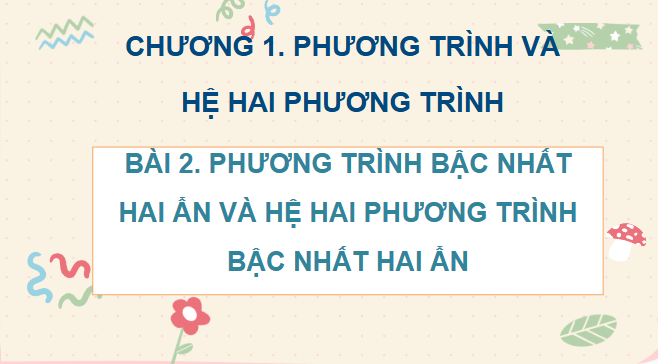 Giáo án điện tử Toán 9 Chân trời Bài 2: Phương trình bậc nhất hai ẩn và hệ hai phương trình bậc nhất hai ẩn | PPT Toán 9 Chân trời sáng tạo