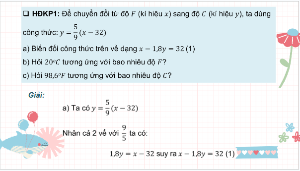 Giáo án điện tử Toán 9 Chân trời Bài 2: Phương trình bậc nhất hai ẩn và hệ hai phương trình bậc nhất hai ẩn | PPT Toán 9 Chân trời sáng tạo