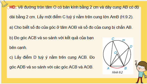 Giáo án điện tử Toán 9 Kết nối Bài 27: Góc nội tiếp | PPT Toán 9 Kết nối tri thức