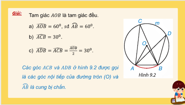 Giáo án điện tử Toán 9 Kết nối Bài 27: Góc nội tiếp | PPT Toán 9 Kết nối tri thức