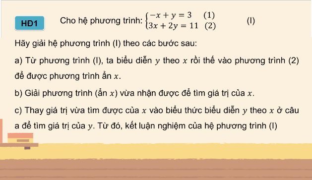 Giáo án điện tử Toán 9 Cánh diều Bài 3: Giải hệ hai phương trình bậc nhất hai ẩn | PPT Toán 9